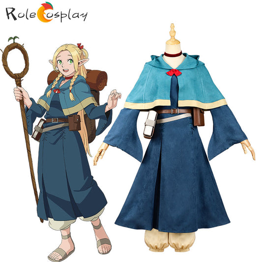Delicious in Dungeon Marcille Donato Cosplay Costume Golden Wigs